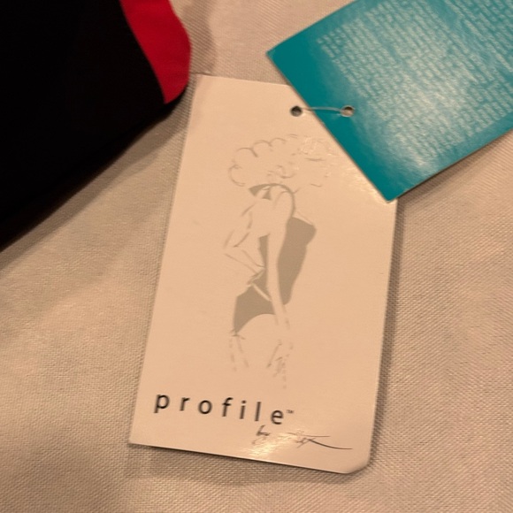 Profile by Gottex One-Piece Swimsuit Black Pink Lace-Up Ruffle NWT Size 6 - Picture 4 of 10